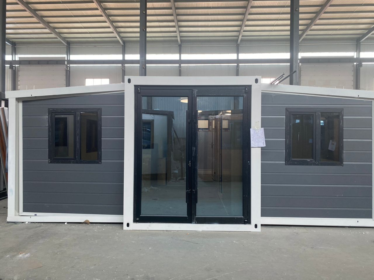 work modular grey building